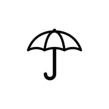 umbrella icon with black on white background, vector image.