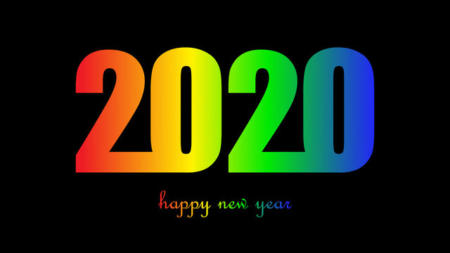 2020 Monochrome Logo Background - 2020 Modern Design With Gradient Colorful - 2020 Happy New Year Wallpaper