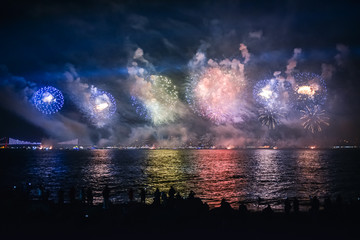 firework and light show in the boshporus