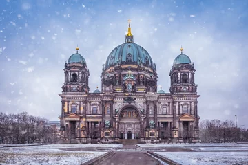 Poster Berlin Cathedral Berliner Dom  in winter Germany © RAW Digital Studio