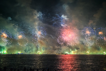 firework and light show in the boshporus