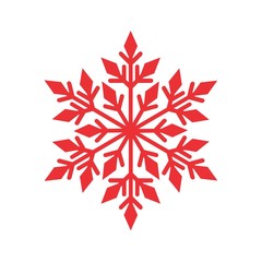 Obraz premium red snowflake on white background