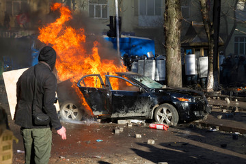 Fights between rebels and police