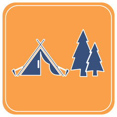 Stylized icon of tourist tent