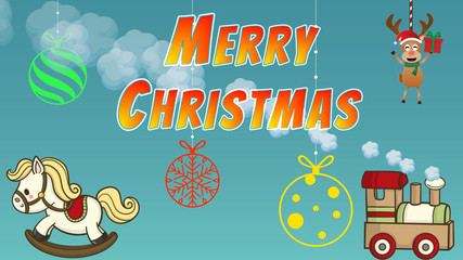 Naklejka premium Christmas card with toys