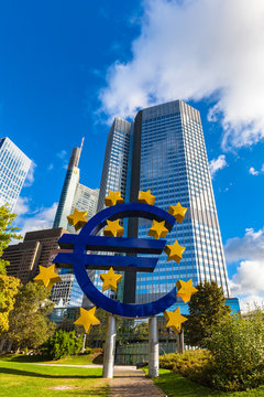 Euro Sign in front of ECB Headquarter
