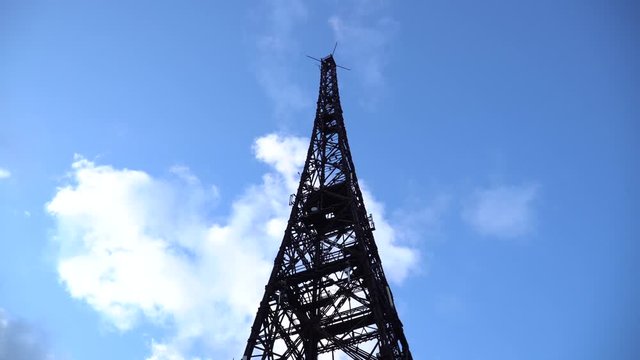 The Gliwice Radio Tower. The tallest wooden structure in Europe, Poland. 4K