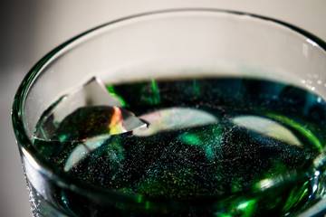 water glass, paint, 
