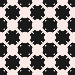 Vector seamless pattern, monochrome mosaic texture, abstract ornamental background. Square illustration for tiling, rounded shapes, diagonal grid. Design element for prints, decor, fabric, textile