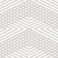 Vector geometric lines seamless pattern. Modern linear texture with diagonal stripes, broken lines, chevron, zigzag, grid. Simple abstract geometry. Subtle minimal gray and white graphic background