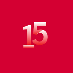 15 Years Anniversary Celebration Gradient Vector Template Design Illustration