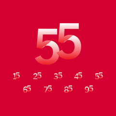 55 Years Anniversary Celebration Gradient Vector Template Design Illustration