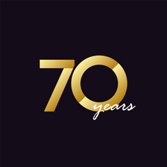 70 Years Anniversary Celebration Gradient Vector Template Design Illustration - obrazy, fototapety, plakaty