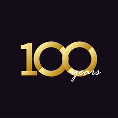 100 Years Anniversary Celebration Gradient Vector Template Design Illustration