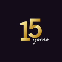 15 Years Anniversary Celebration Gradient Vector Template Design Illustration