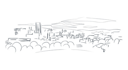 Sheffield United Kingdom Europe vector sketch city illustration line art