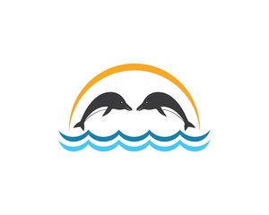 Dolphin logo icon vector
