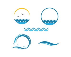 Water Wave symbol and icon Logo Template