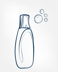fabric softener bottle line art sketch outline isolated design element cosmetics vector