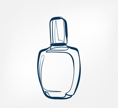 blue perfume bottle line art clip art preview
