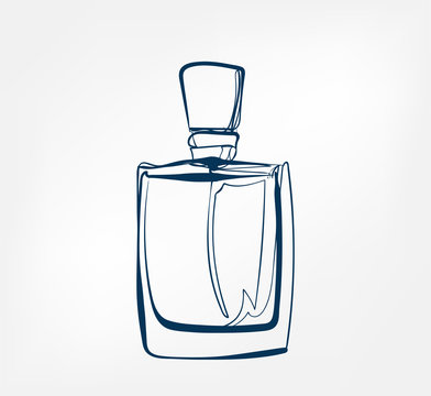 blue line art perfume bottle clip art preview
