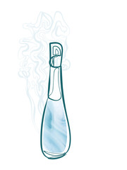 perfume line art sketch outline isolated design element cosmetics vector