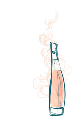 perfume line art sketch outline isolated design element cosmetics vector