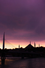Fototapeta premium skyline of istanbul and modern bridge