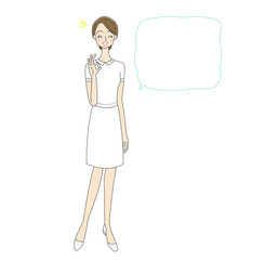 看護師と吹き出しのイラスト