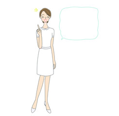 看護師と吹き出しのイラスト