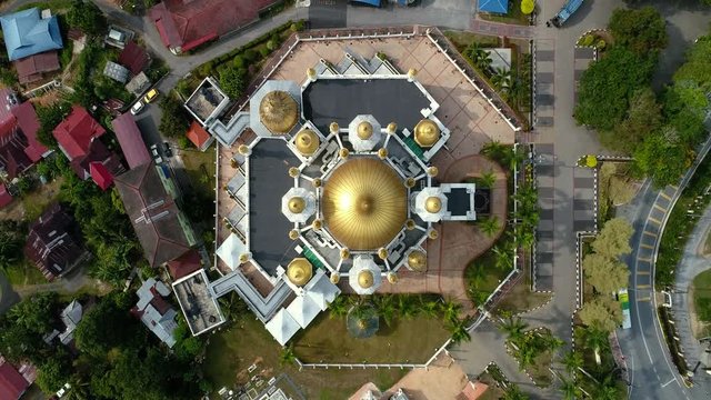 Aerial view of a public mosque, known as Ubudiah Mosque located in Kuala Kangsar,Perak,Malaysia.The mosque was built at the royal command of Sultan Idris Murshidul Azam Shah, Sultan Perak(1887 &ndash; 1916)
