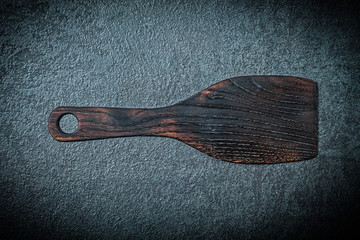 vintage wooden cooking shovel close up