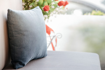 Sofa with a small pillow on the sofa