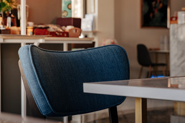 Tables and chairs in a cafe