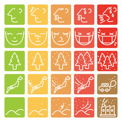 花粉症・黄砂・PM2.5　飛散レベル　アイコンセット