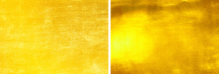 Shiny yellow leaf gold foil texture