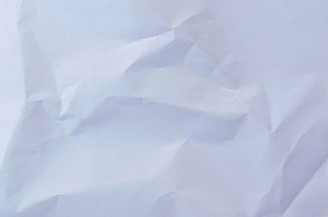 white crumpled paper texture background.