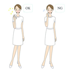 白衣の看護師のイラスト　全身