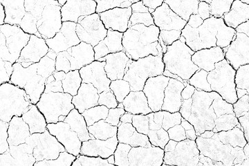 Texture soil dry crack background pattern of drought lack of water of nature white black old broken.