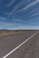 Vertical of New Mexico state highway nine along the Mexican border.