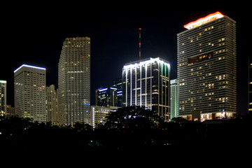 Fototapeta na wymiar Miami downtown at night