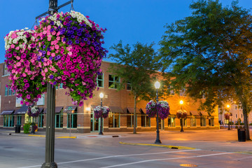 Summer dawn, small town, USA