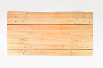 Wood board and timber cut and isolated on white background