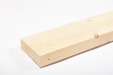 Wood board and timber cut and isolated on white background