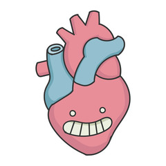 Smiling Cartoon Human Heart