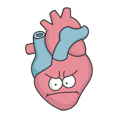 Angry Cartoon Human Heart