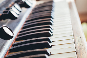 piano keyboard closeup