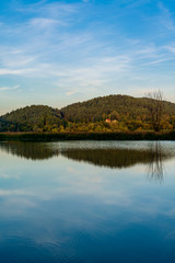 landscape with lake and forest