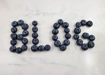 Blog Spelled Out in Fresh Blueberries