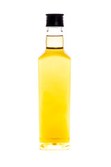 Olive oil or vegetable oil bottle isolate on white background.